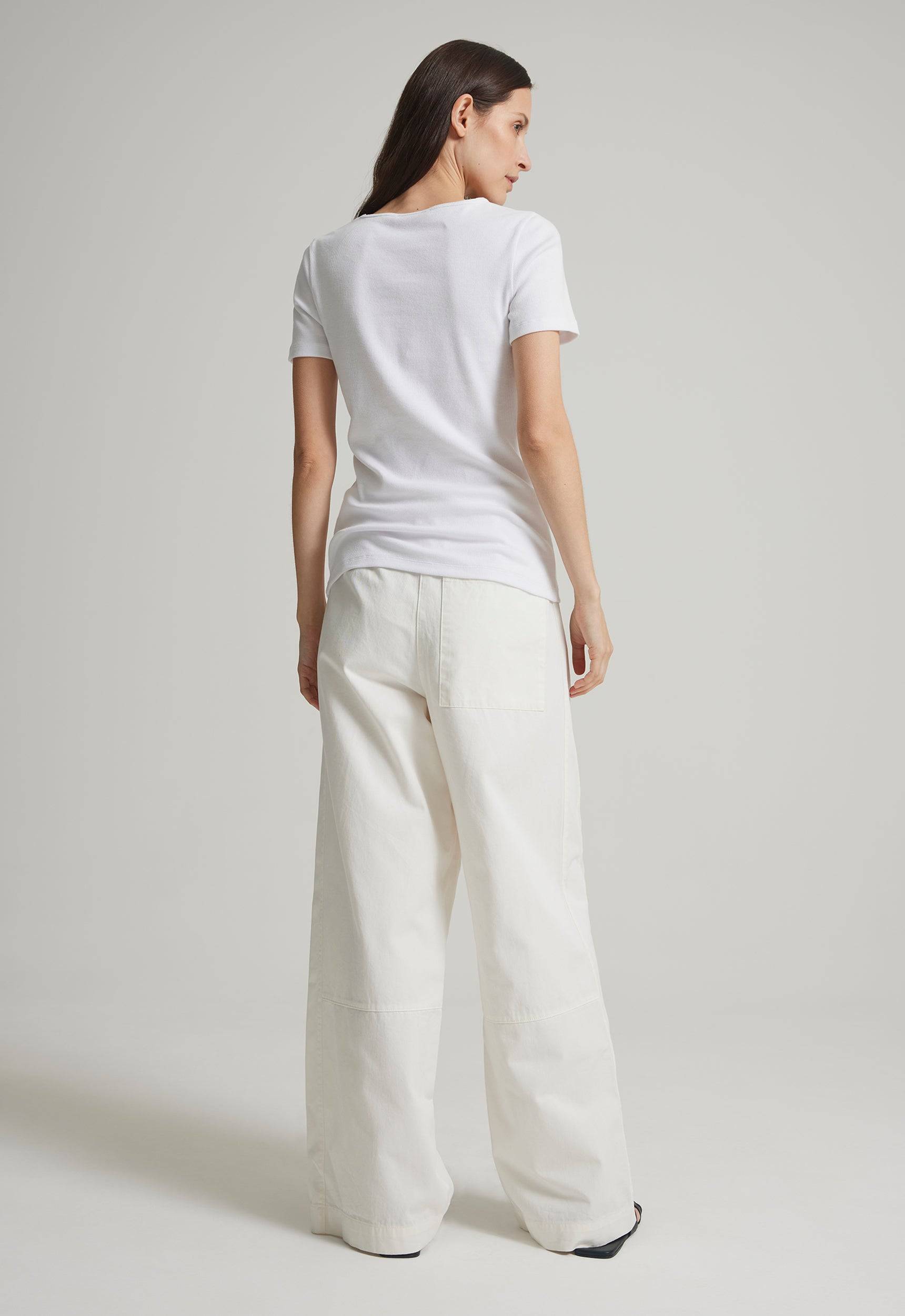 Jac+Jack MATER RIBBED COTTON TEE in White
